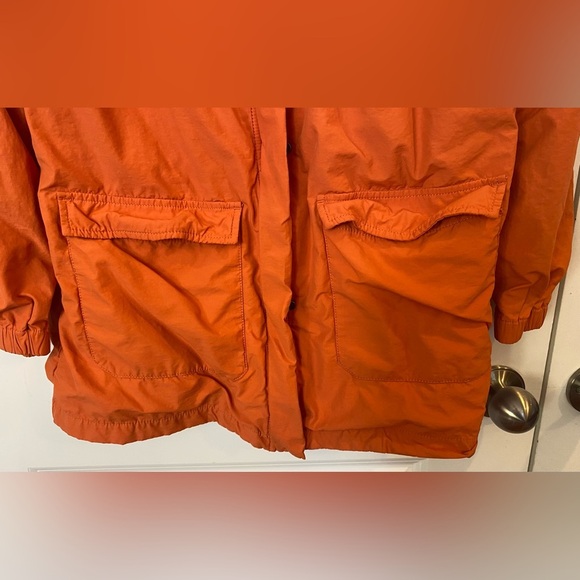 Eileen Fisher Anorak Hooded Jacket Coat Sz XXS Tiger Orange Double Full Zip - Picture 3 of 10